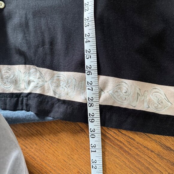 Bamboo Cay Mens Shirt L Black Short Sleeve Hawaiian Palm Tree Design - Picture 5 of 6